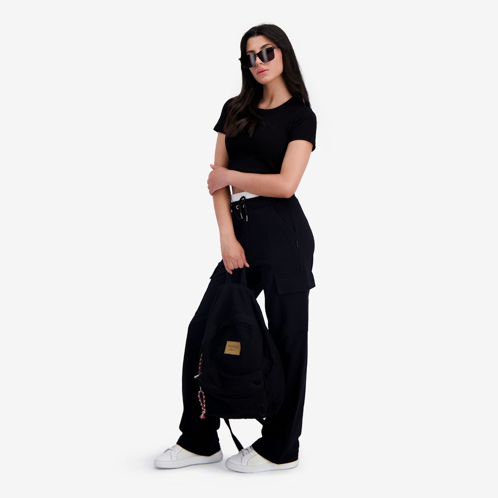 Jogger cargo femme jambe droite taille boxer
