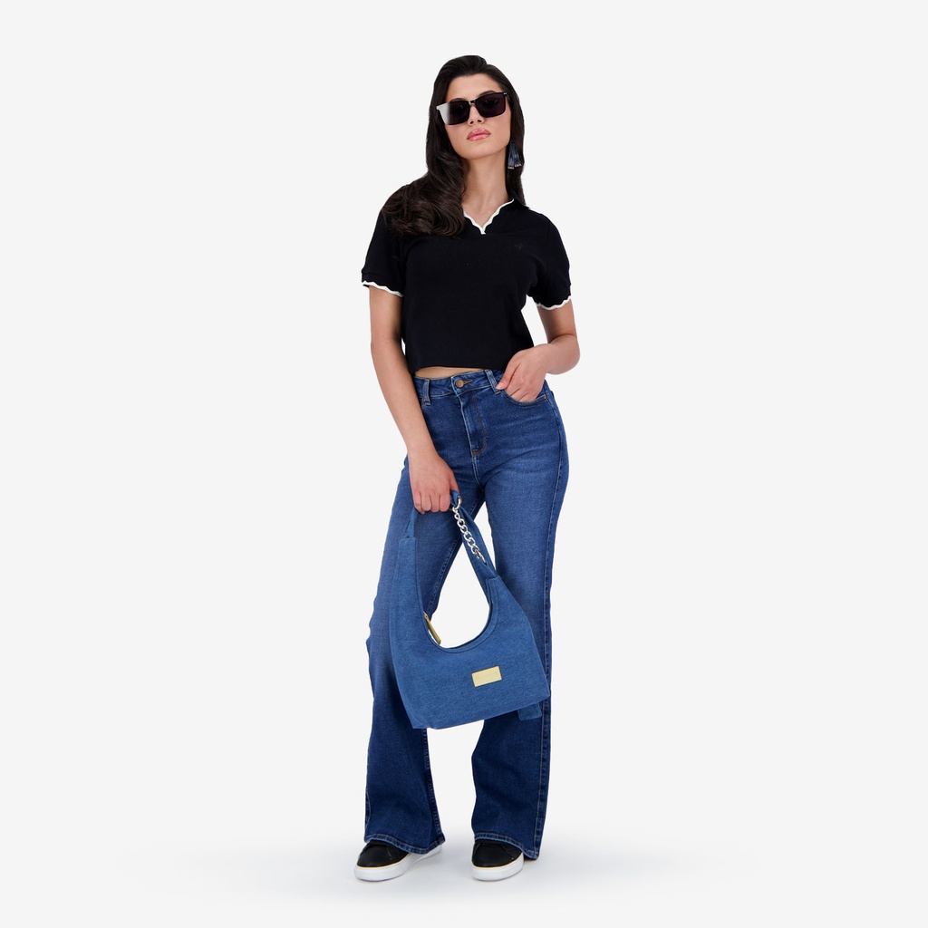 Polo côtelé femme manches courtes