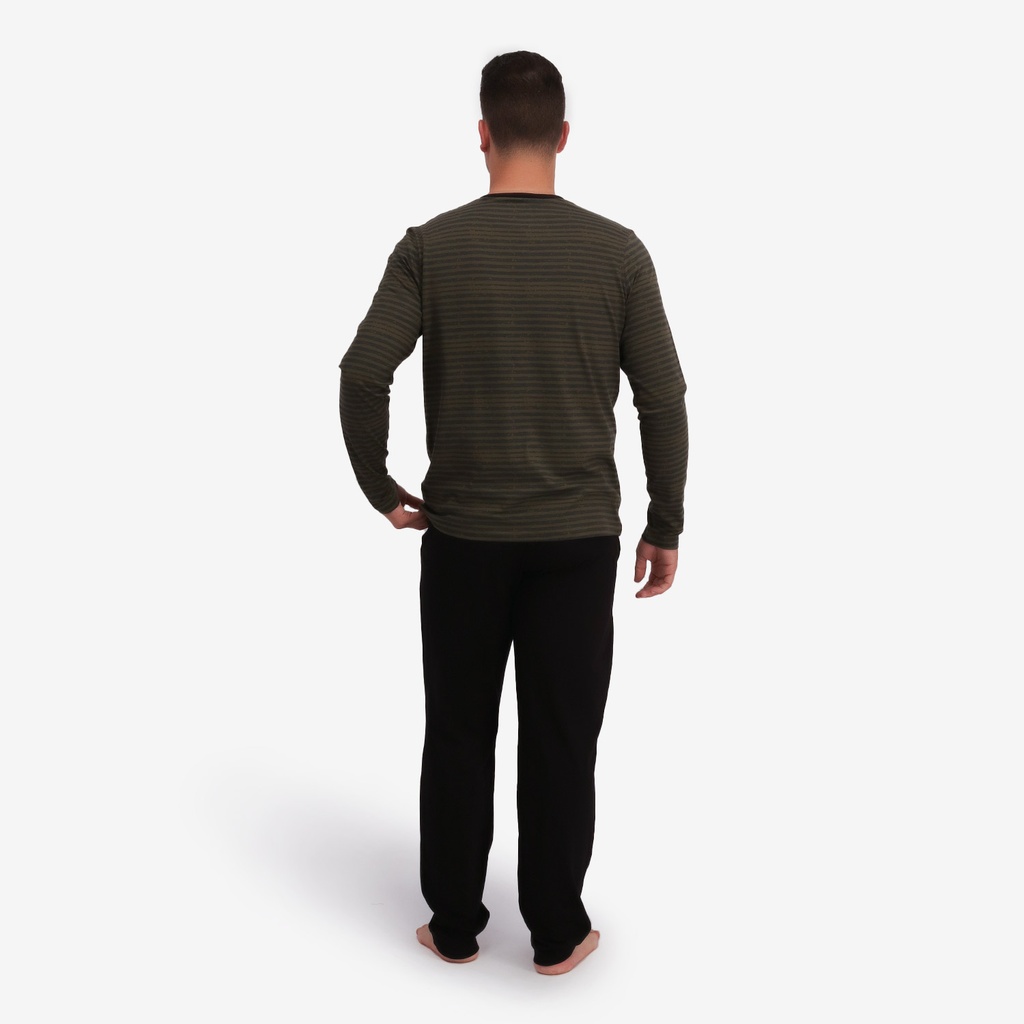 Pyjamas homme manche longue avec pate de boutonnage