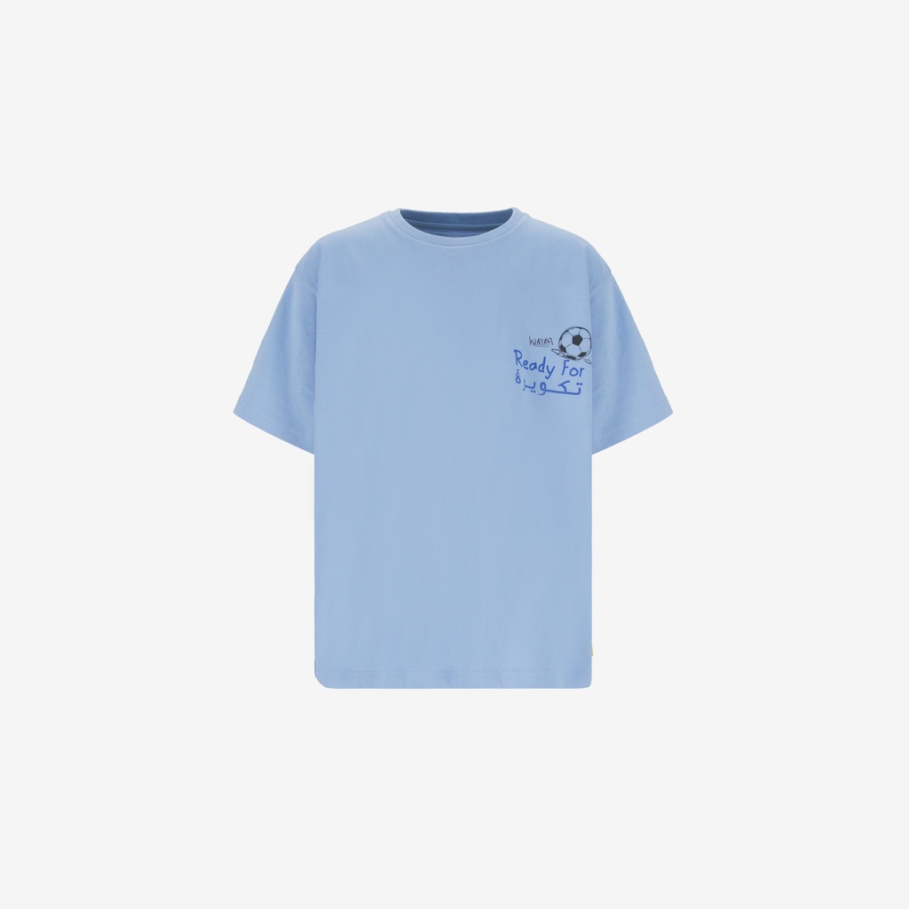T-shirt regular garçon manches courtes avec animation Ready for تكويرة