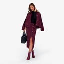 Jupe midi femme boutonnée en velours SOULEF