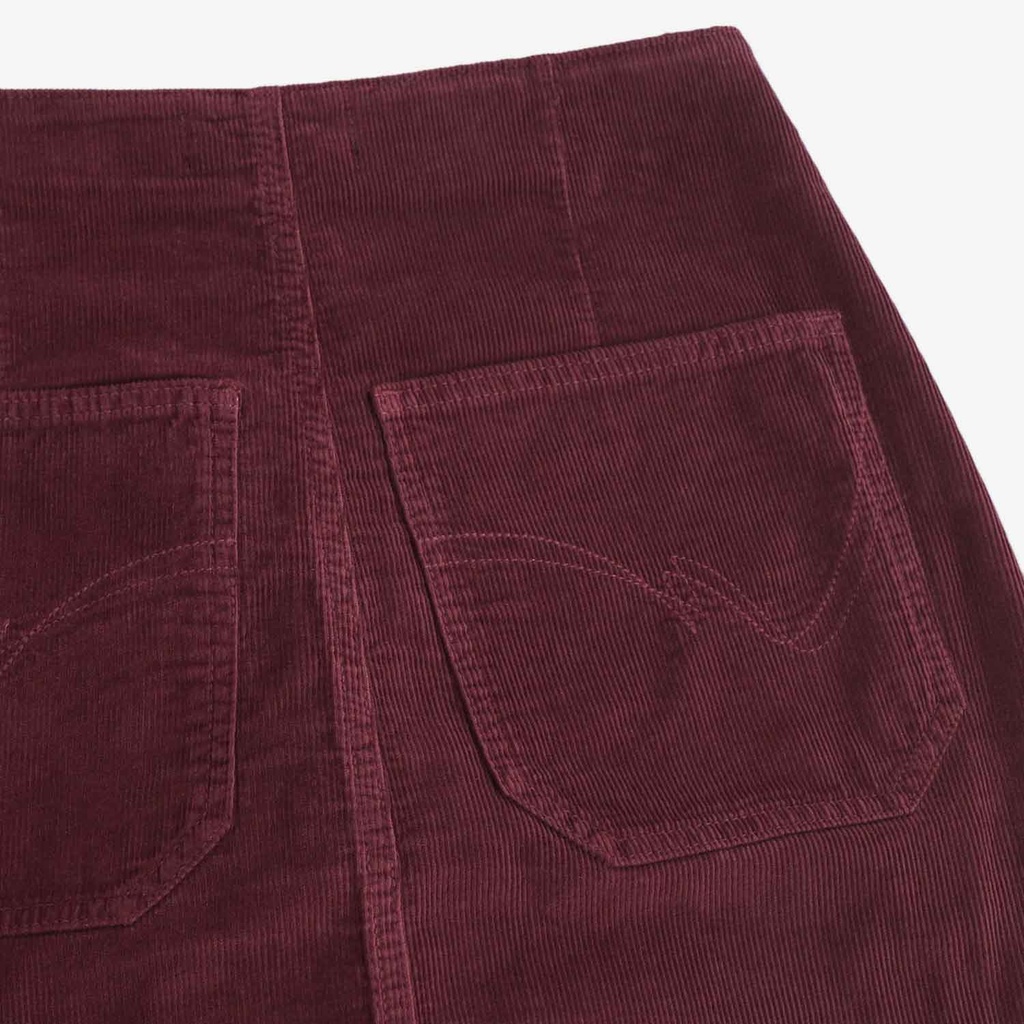 Jupe midi femme boutonnée en velours SOULEF