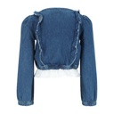 Blouse fille boutonnée avec volant