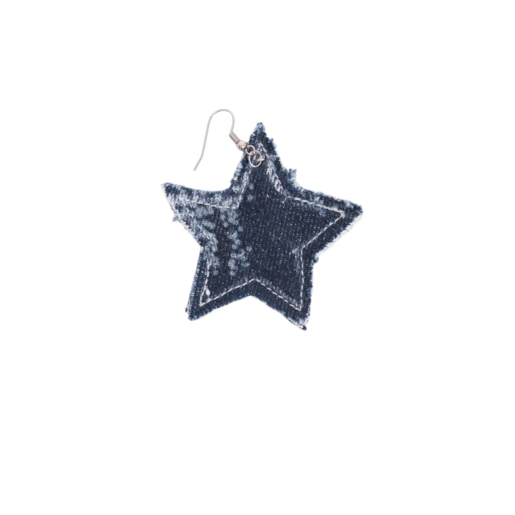 Boucle d'oreille étoile en denim