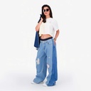 Upcycling t-shirt crop femme manches courtes POSTCARD & WARNING VERSION 2