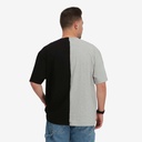 Upcycling t-shirt oversized homme manches courtes CROQUIS POCHE & الري VERSION 1