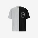 Upcycling t-shirt oversized homme manches courtes CROQUIS POCHE & الري VERSION 1
