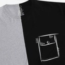 Upcycling t-shirt oversized homme manches courtes CROQUIS POCHE & الري VERSION 1