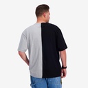 Upcycling t-shirt oversized homme manches courtes CROQUIS POCHE & الري VERSION 2