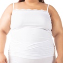Caraco bords dentelle grandes tailles en coton stretch