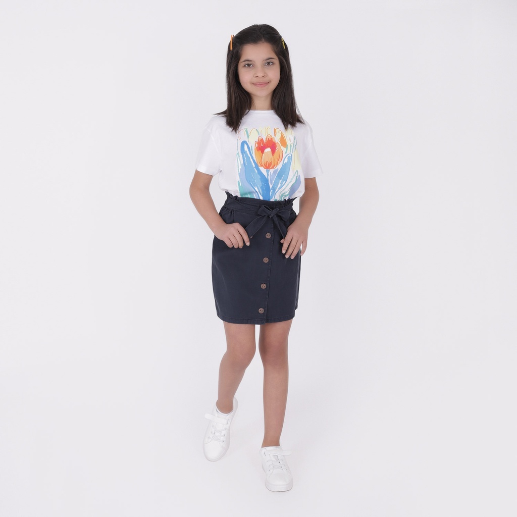 Jupe paperbag fille courte
