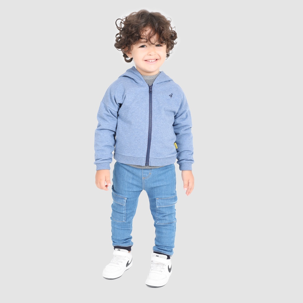 Hoodie zippé bébé manches tombantes