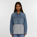Regular jacket femme en jeans Bi-Matière   -KINDA