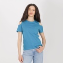 T-shirt femme manches courtes à épaules dénudées