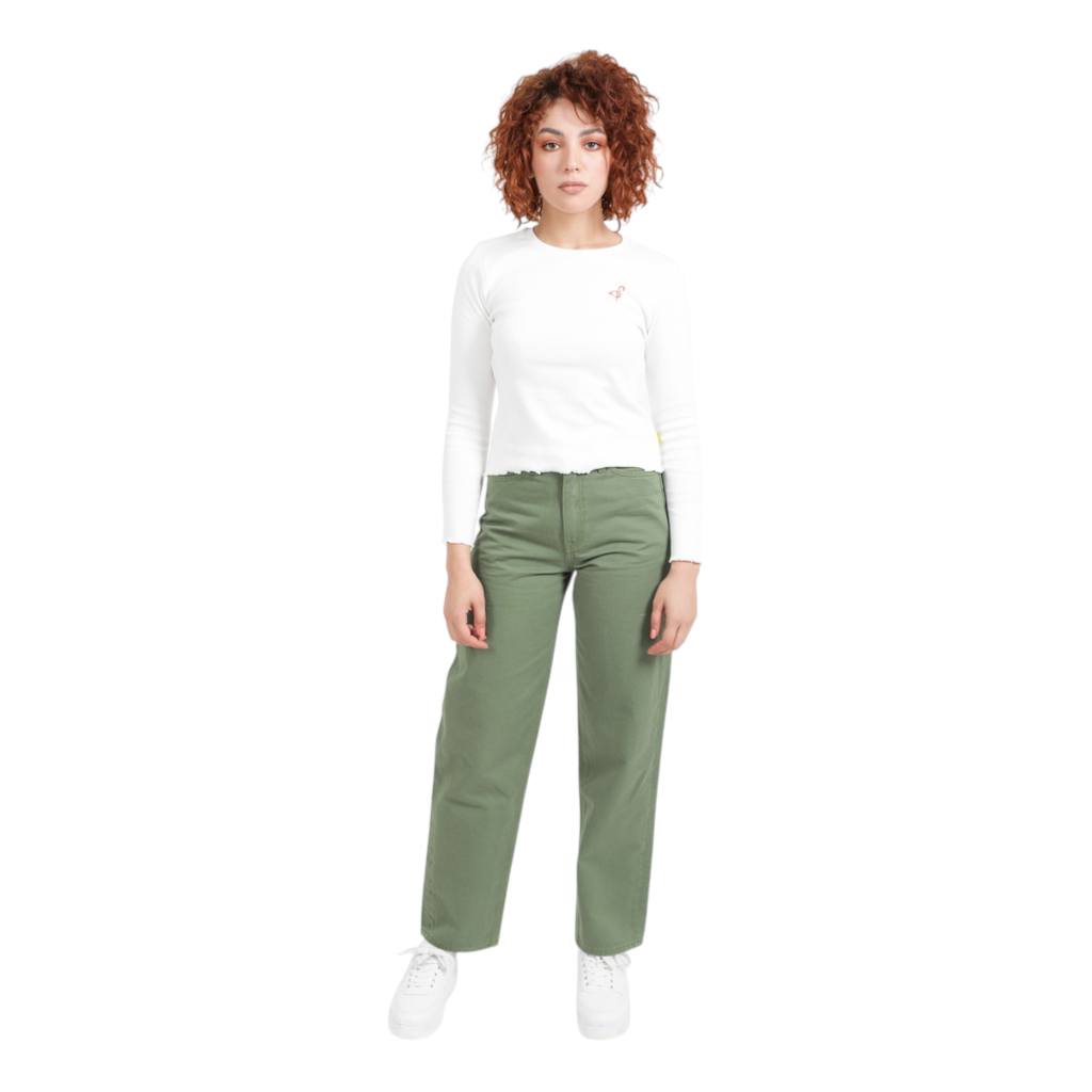 T-shirt côtelé femme manches longues