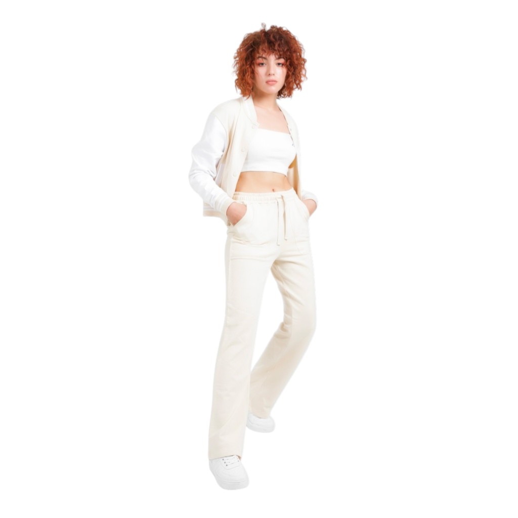 Jogger femme jambe droite avec poches plaquées