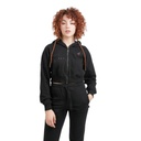 Hoodie crop zippé femme avec détails couture