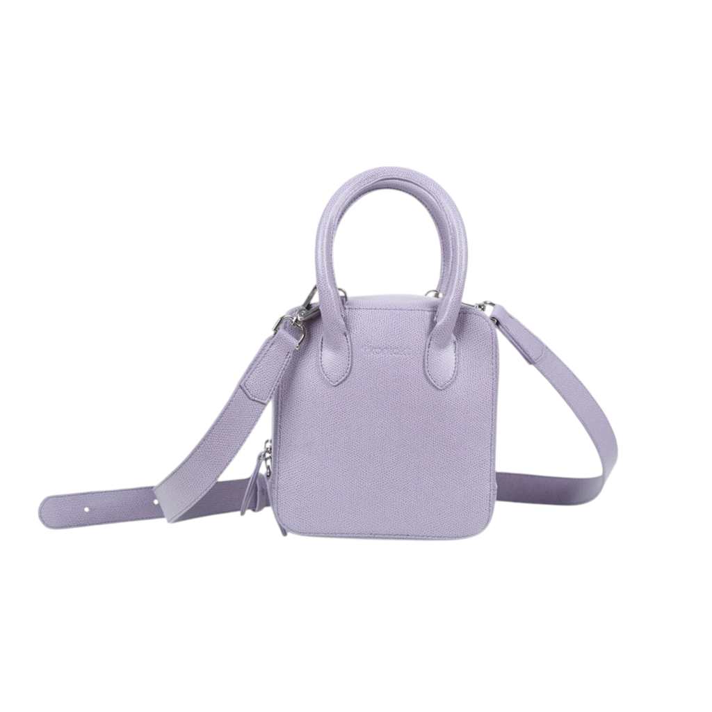 Sac carré en cuir avec bandoulière amovible - DONIA