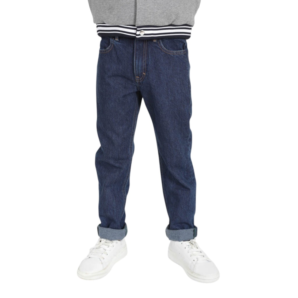 Straight jeans garçon avec revers