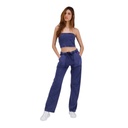Jogger délavé jambe droite femme avec poches plaquées