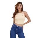Top femme sans manches avec broderie