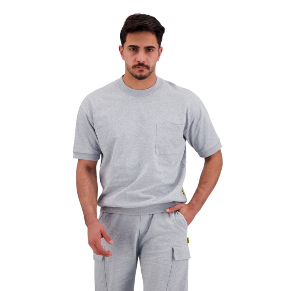 Sweat homme manches courtes avec poche plaquée