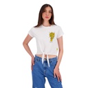 T-shirt sur taille femme manches courtes avec nœud POT DE SMILEY