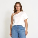 T-shirt femme manches dénudé avec broderie