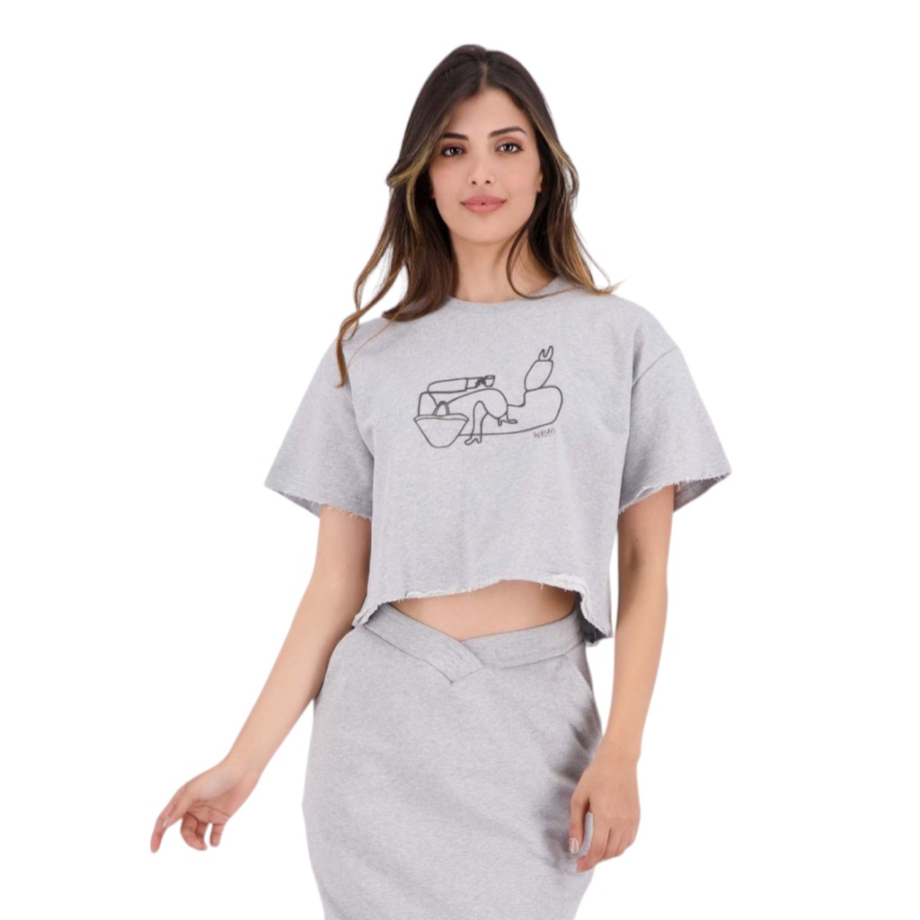 Sweat sur taille femme manches courtes 9a3da m3a lebnet