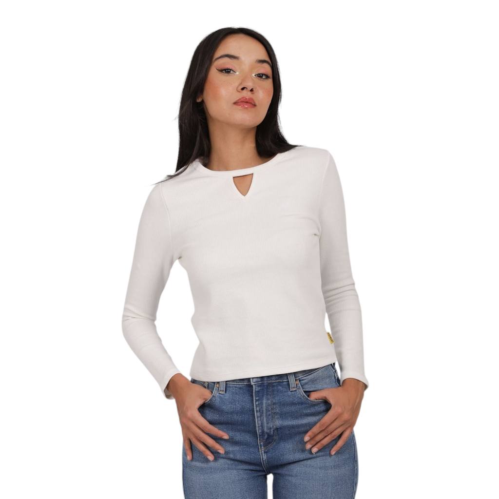T-shirt femme manches longues cut out