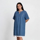 Jebba courte femme en jeans avec broderie anglaise -THURAYA