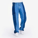 Upcycling cargo homme en jeans bi-couleur - KAMIL 2.0