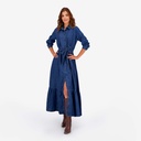 Robe longue femme  avec volant et Broderie ROKIA