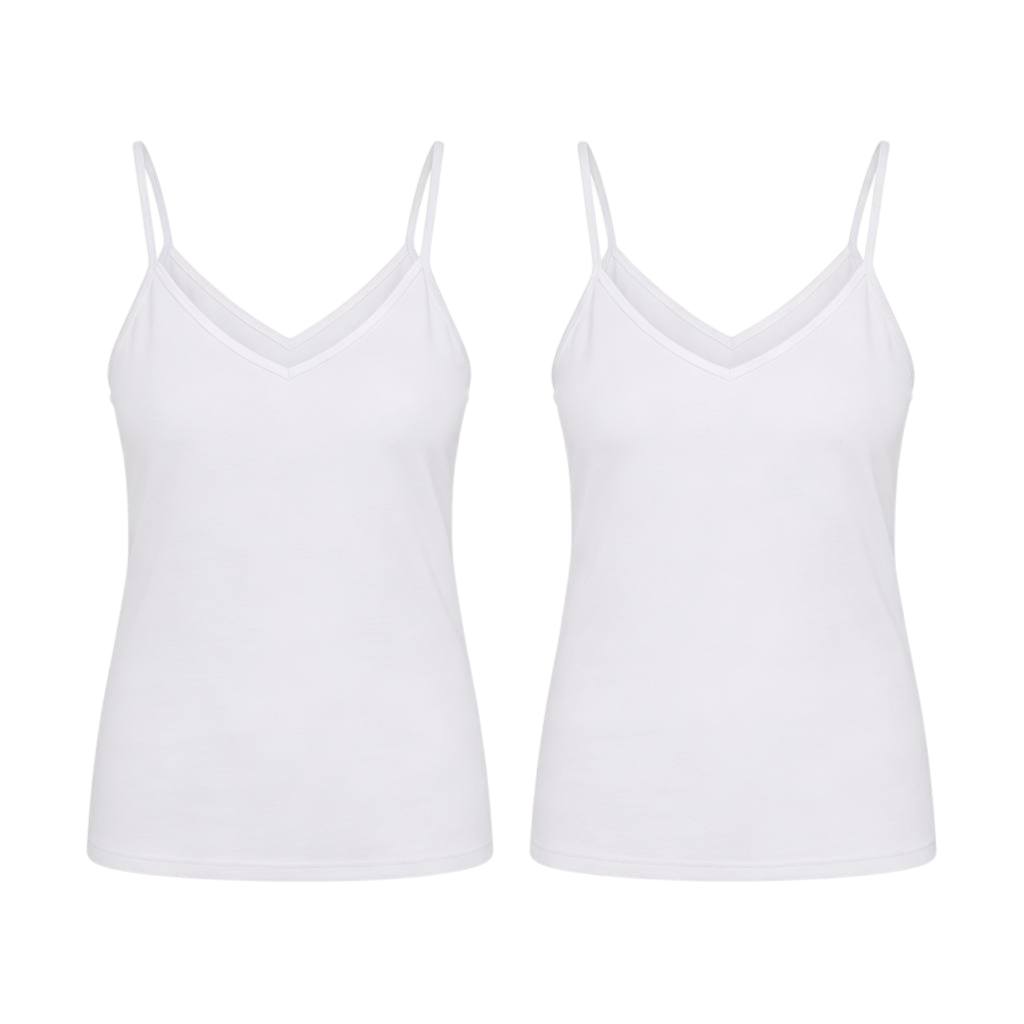 Lot de 2 Caracos femme col V en microfibre extensible