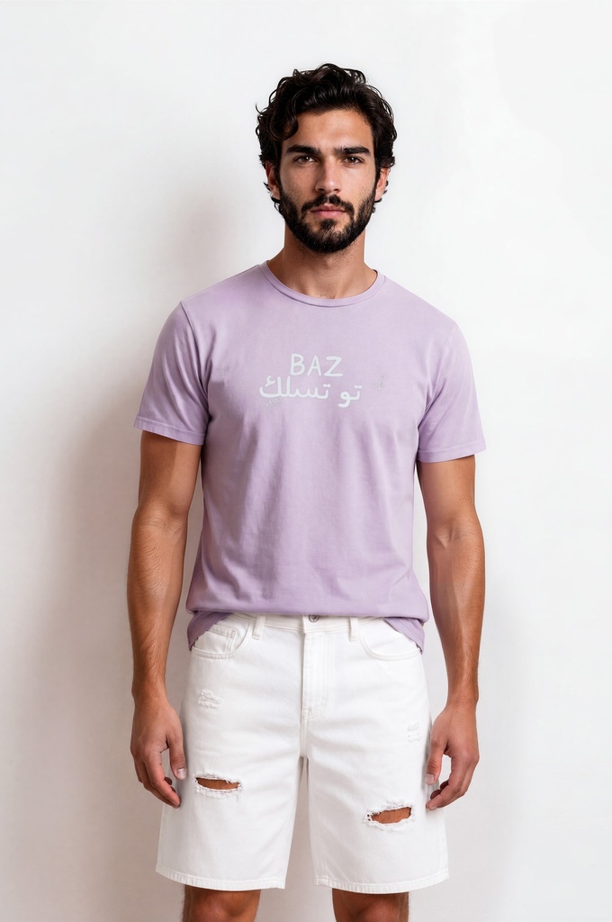 T-shirt unisexe manches courtes délavé  BAZ تو تسلك
