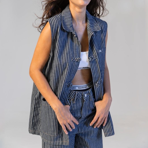Dengri unisexe sans manches en jacquard
