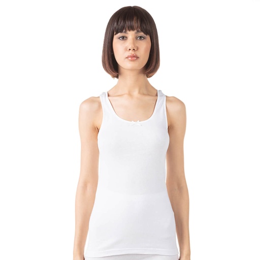 Débardeur senior femme en tricot côtelée uni