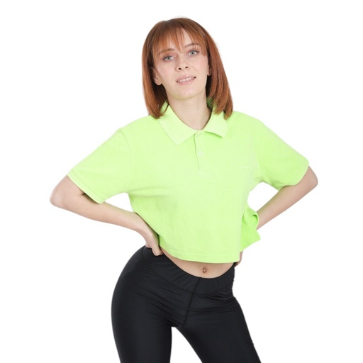 Polo crop femme