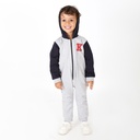 Combinaison bébé avec manche et capuche contrastés K