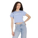 T-shirt crop côtelé femme manches courtes HABIBI YA LIL