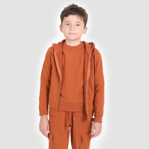 Hoodie zippé garçon avec broderie