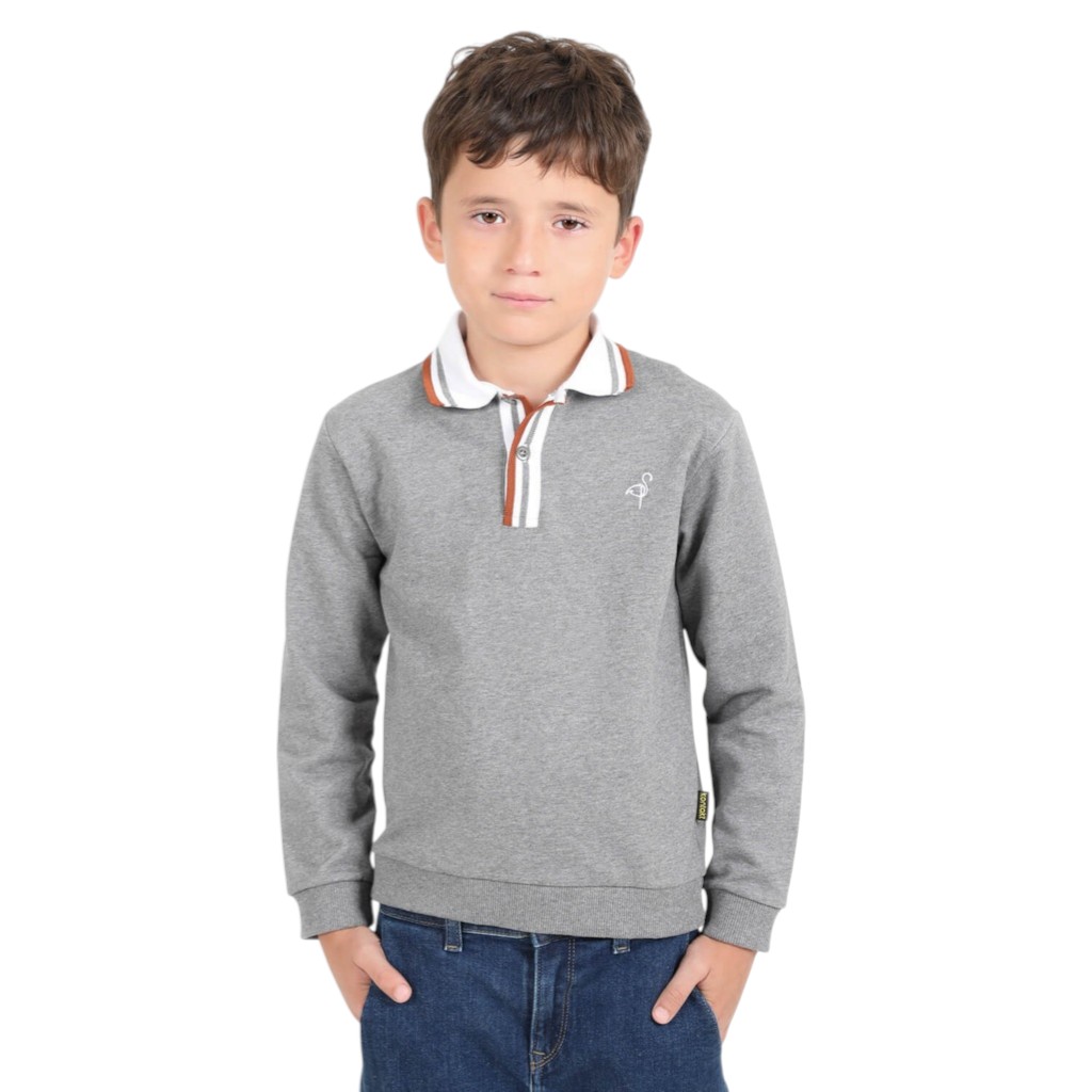 Sweat polo garçon avec broderie