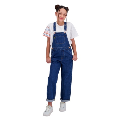 Salopette fille en jeans