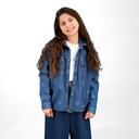 Chemise oversized fille en jeans imprimé laser