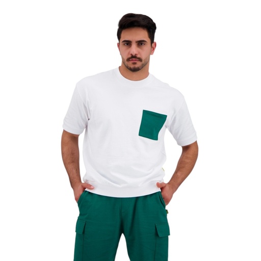 Sweat homme manches courtes avec poche plaquée