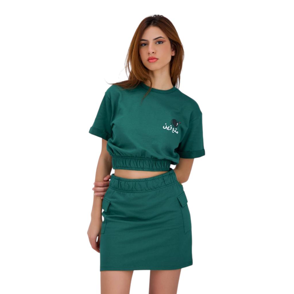 Sweat crop femme manches courtes قنبلة متع زين