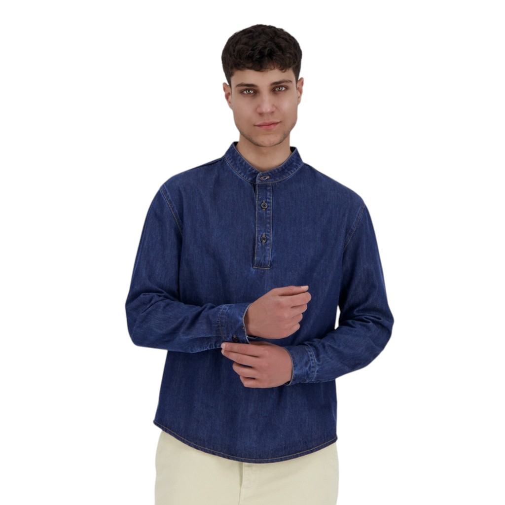 Chemise tunique homme en jeans - TAYSIR