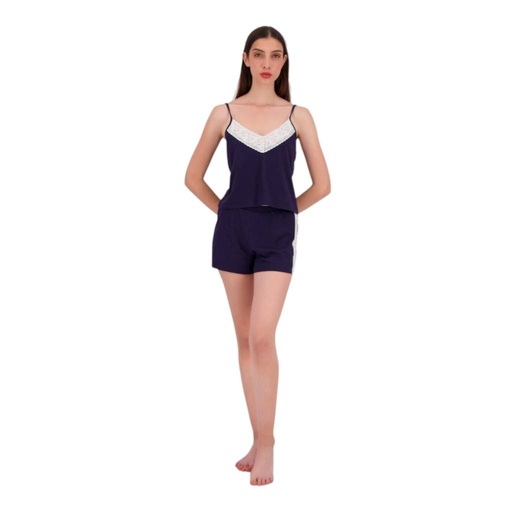 Ensemble femme bretelle et short avec dentelle fine