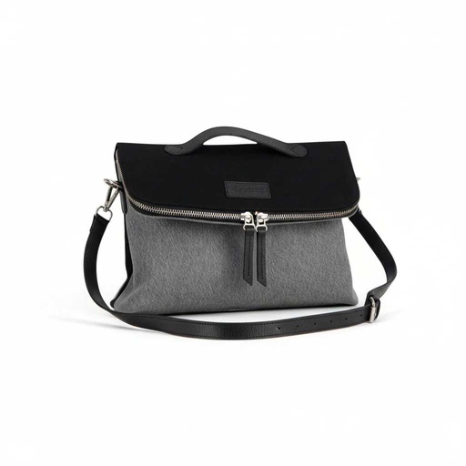 [01-010-127-002-K919-U] Pochette avec bandouliere en jeans et cuir
