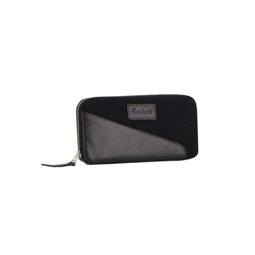 [01-010-128-002-K160-U] Porte feuille en jeans et cuir
